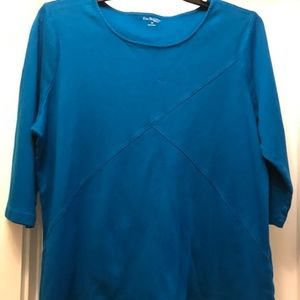 Blue 3/4 length sleeve shirt